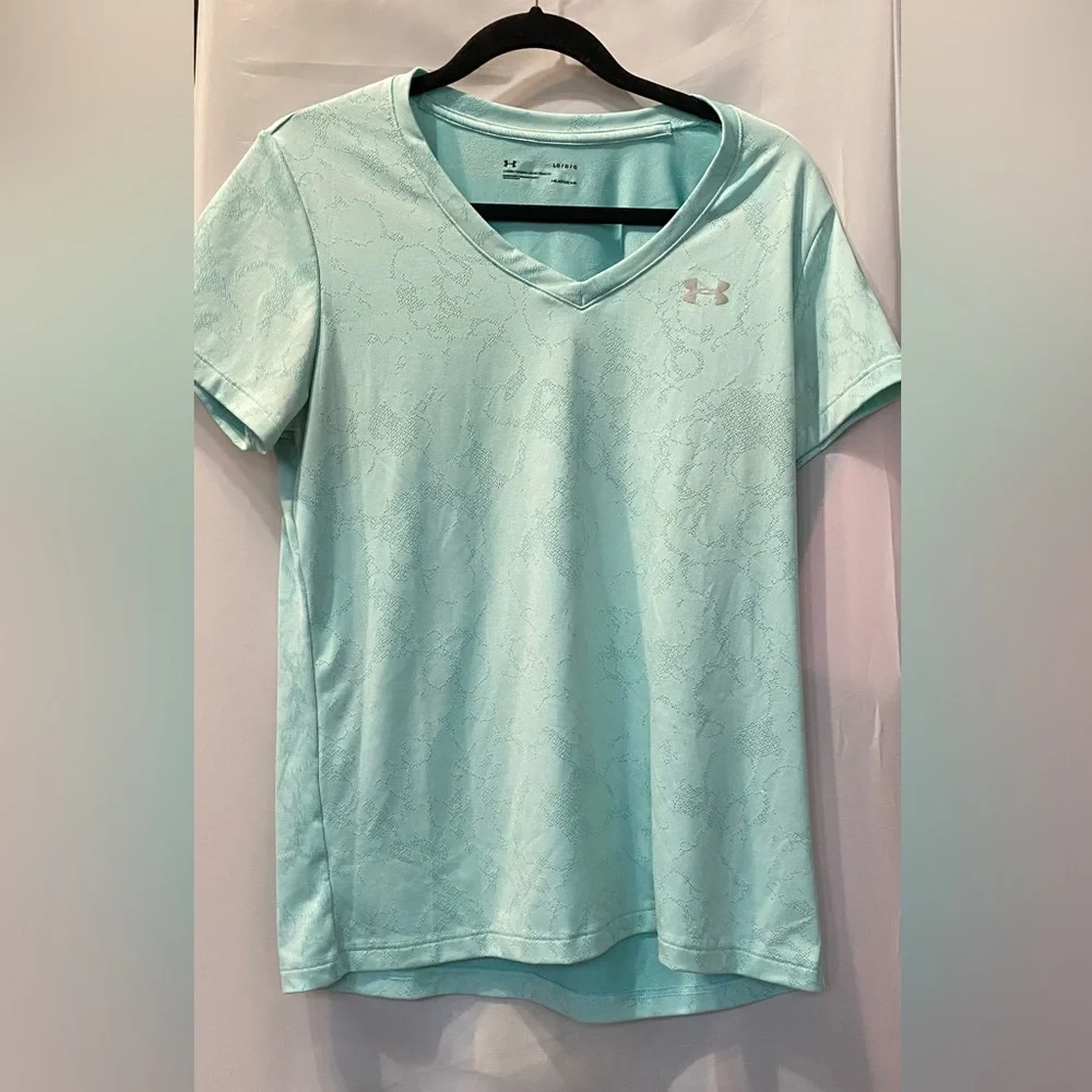 Under Armour Heat Gear Mint Green Shirt Size Large - Picture 1 of 3